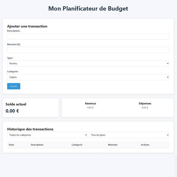 Illustration conceptuelle d'un planificateur de budget